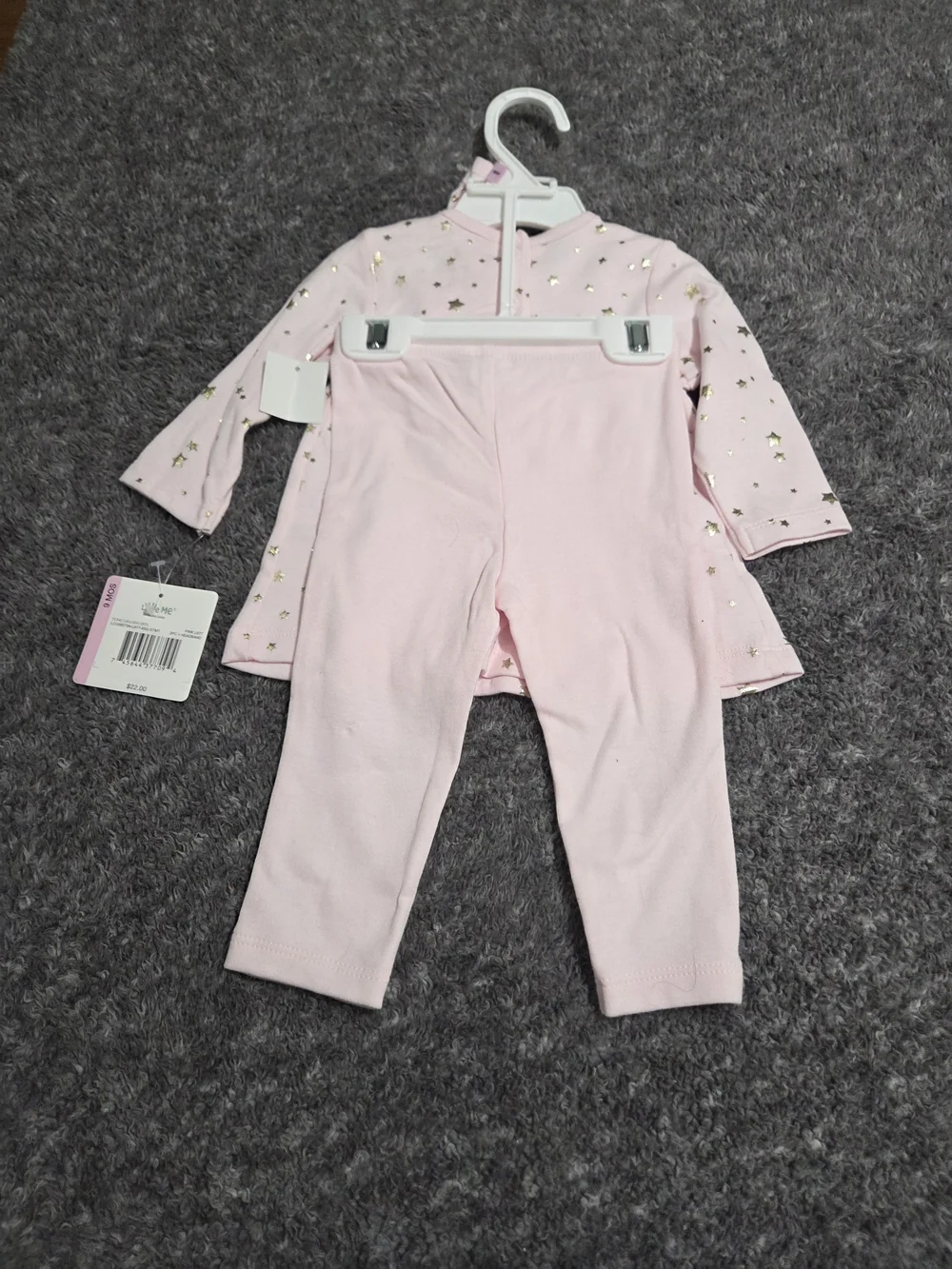 Little Me Pink and Gold Star Baby Matching Set